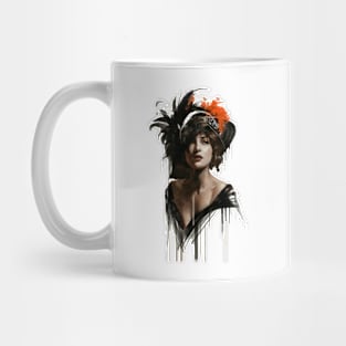 Elegant lady with hat digital painting Mug